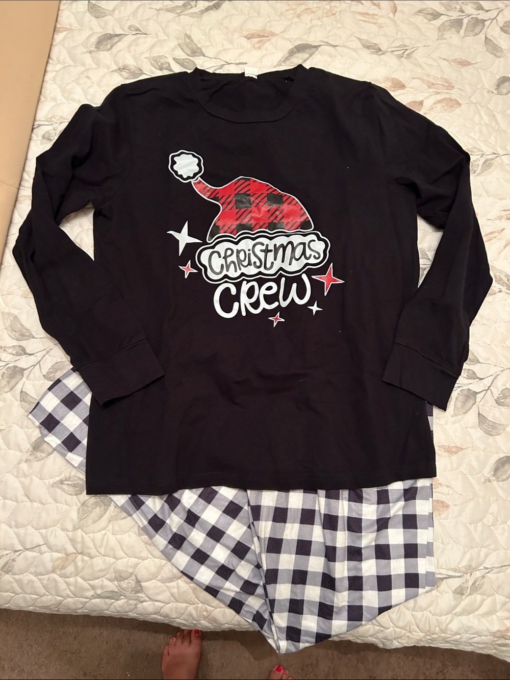 Black Christmas Crew Long Sleeve Tee